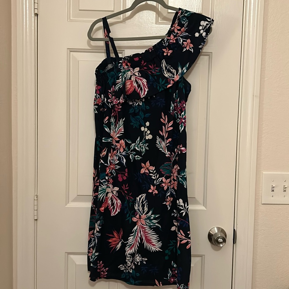 Joe Fresh ruffle one shoulder floral dress